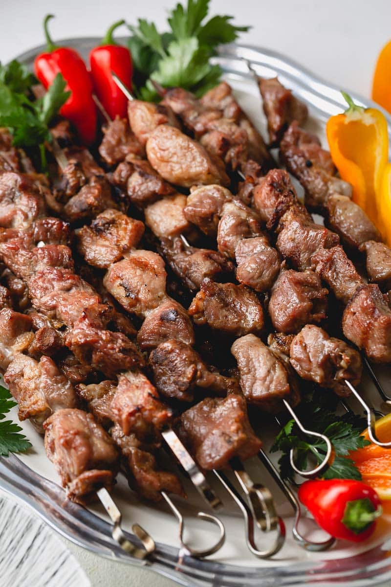 Chachlik (brochettes de porc marinées)